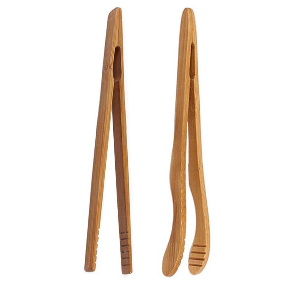 1PC Wood Bamboo for Fruit Cake Candy Reusable Non-slip Bread Tongs Salad Tongs Tea Clip Food Clip