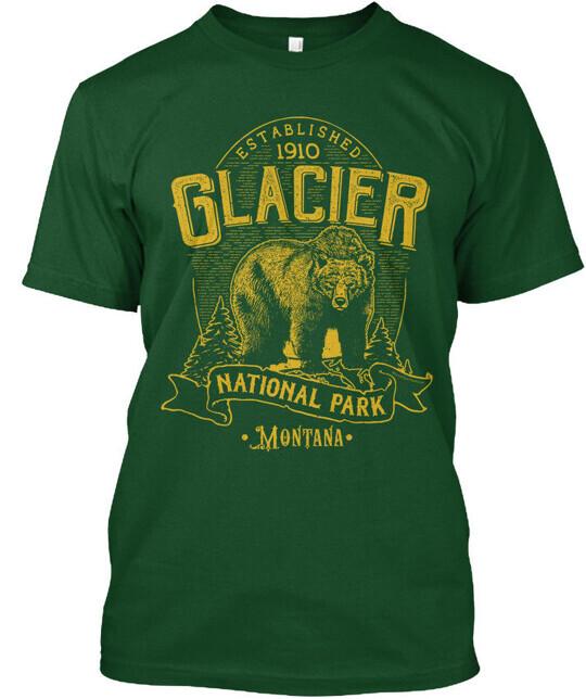 Glacier National Park Bear Established 1910 Montana TShirt Unisex T-Shirt L