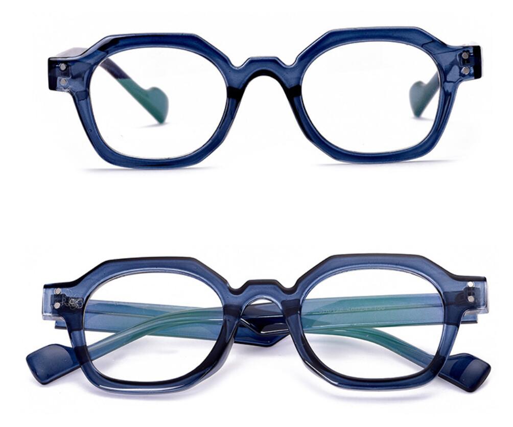 

Trend Irregular Small Frame Reading Glasses Women Men Anti Blue Light Prescription Eyewear Rice Nail Gradient Glasses +6.0