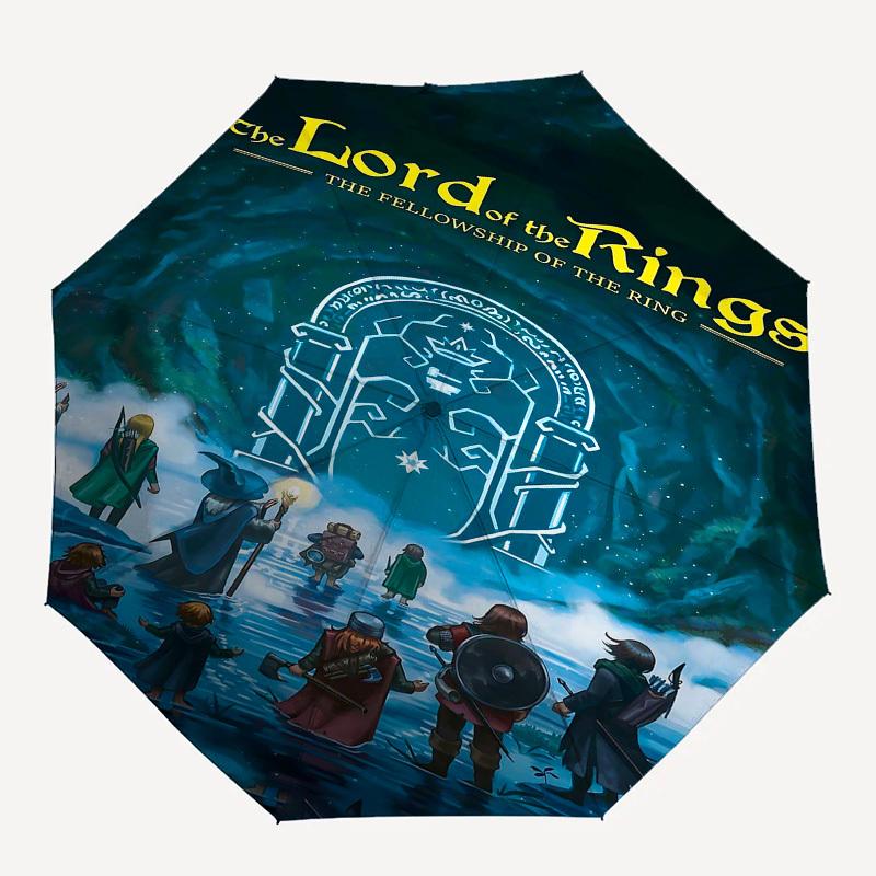 1pc The Lord of the Rings Fellowship of the Ring Automatic Folding Umbrella - Compact 8-Rib Design, Durable Plastic & Iron1026L