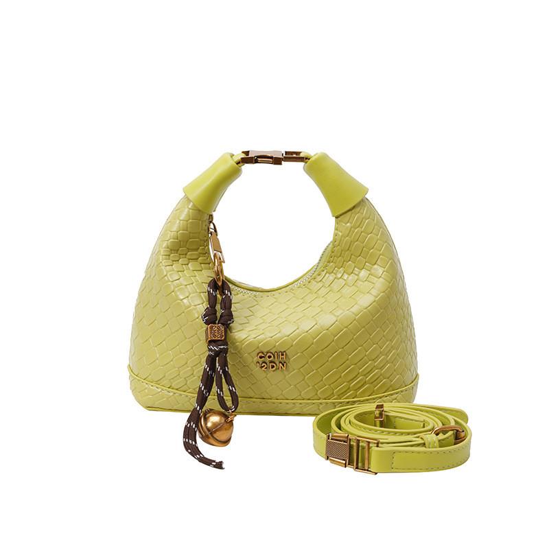 Pattern Pu Lattice Handbag Solid Color Single Shoulder Crossbody Fashion Bag