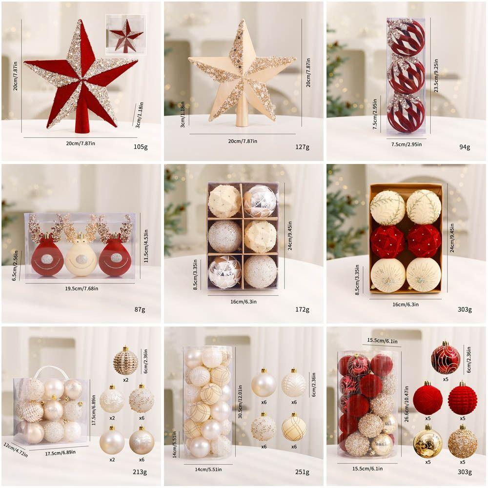 Plastic Painted Ball Christmas Tree Ornament New Year DIY Crafts Christmas Decorations Hanging Ornament Gifts Boxes