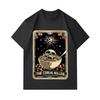 Men's 100% Cotton Crew Neck Short Sleeve T-Shirt, Funny The Cereal Killer Tarot Card Skull Print Casual Comfortable Tee for Daily Streetwear Party Wea
