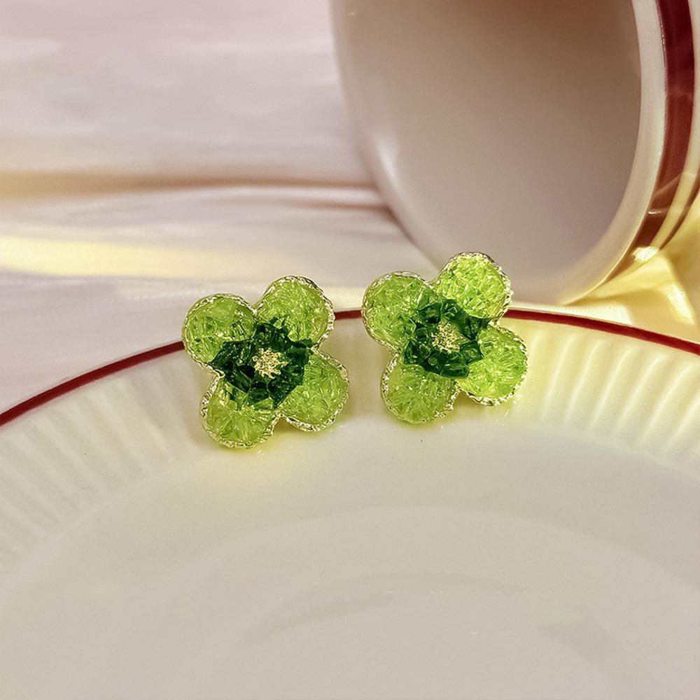 Elegant Zircon Flower and Pearl Stud Earrings - High-End Niche Design