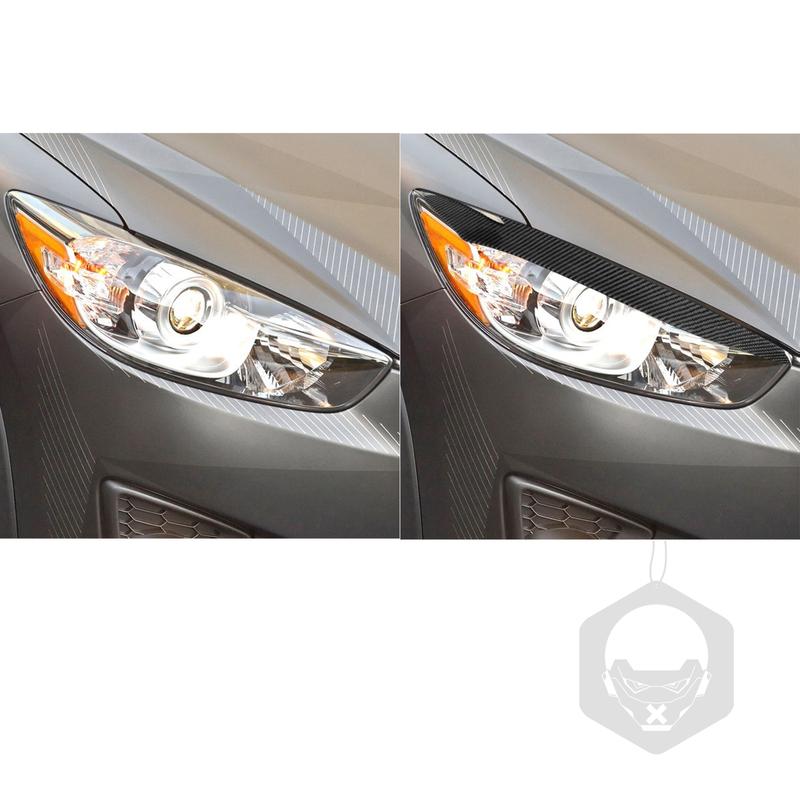 For Mazda CX5 2013-2016 Carbon Fiber Front Headlight Eyelid Eyebrow Cover Decorative Car Decoration Styling Accessories Sticker