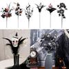 Black Halloween Decorations DIY Accessories Artificial Pumpkin Maple Branches Props Halloween Halloween Pumpkin Flower Stem