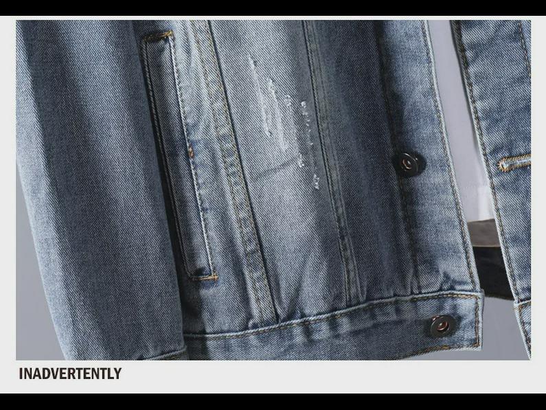 Men's Fashion Loose Fit Denim Jacket - 2023 Spring/Autumn Collection, Large Size, High Quality