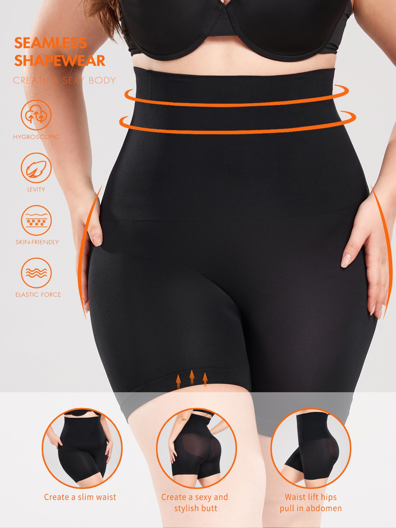 

Женские леггинсы больших размеров с бесшовным кроем и утягивающими функциями, которые визуально уменьшают длину ног и приподнимают ягодицы. 4XL чёрный