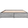 Bed Frame Gray Sonoma 135 x 190 cm Particleboard and Metal