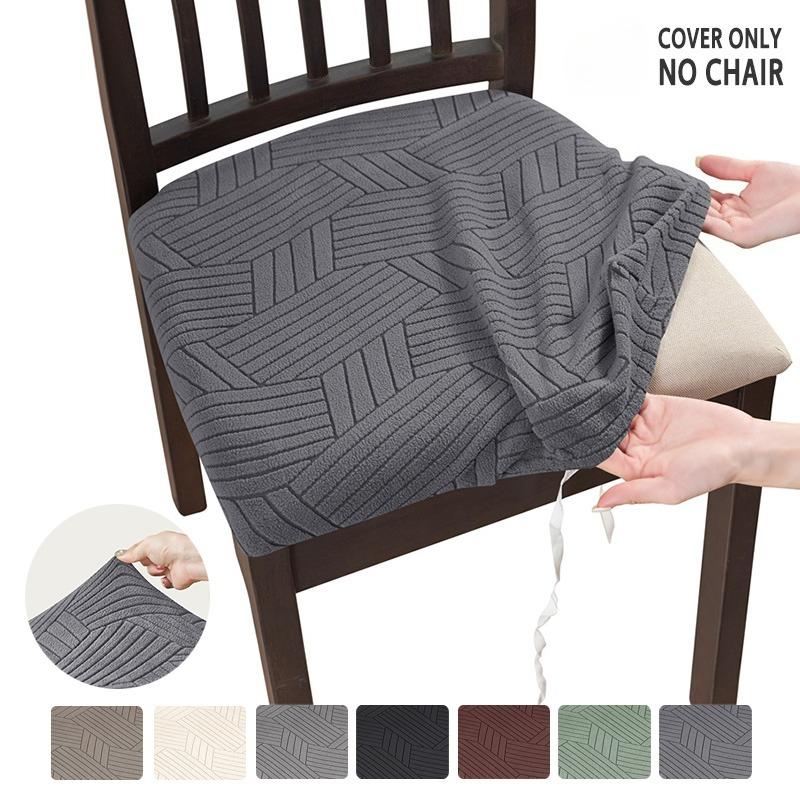 1PC Stretch Dining Chair Seat Covers Jacquard Elastic Chair Seat Cover Removable Chair Cushion Slipcover for Home Decor