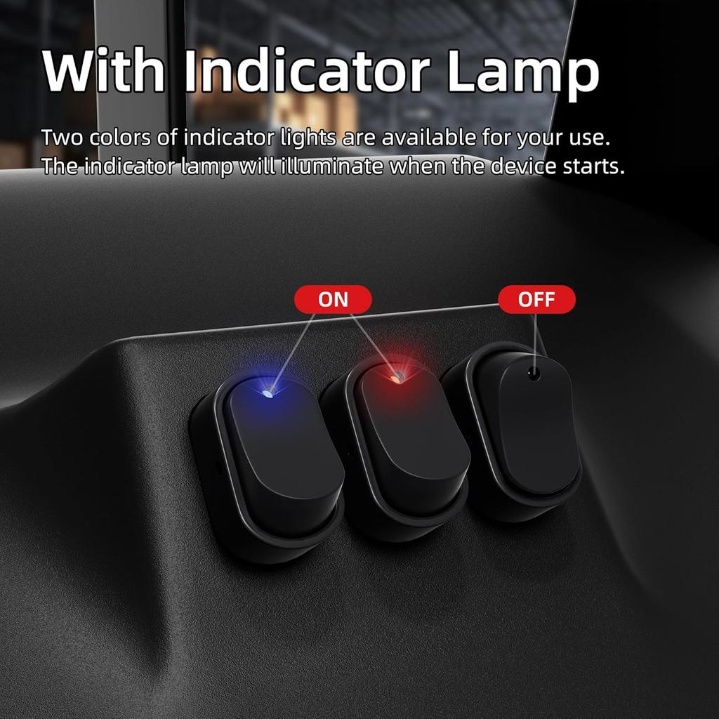 DaierTek Toggle Switch 12V 30A Oval Rocker Switch 3 Pin Red And Blue Led Lighted On Off Switch For Automative Car RV Marine Boat -8Pcs