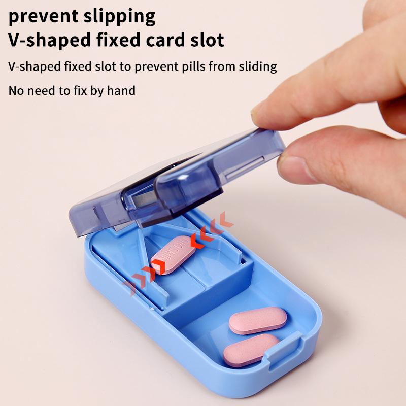 Multifunctional Medicine Tablet Cutter Pill Cutter Tablet Storage Box Medication Splitter Mini Portable Pill Dispenser