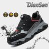Men's Rotating Button Steel Toe Safety Shoes Anti Puncture Non-Slip Work Sneakers Air Cushion Indestructible Boots for Industry