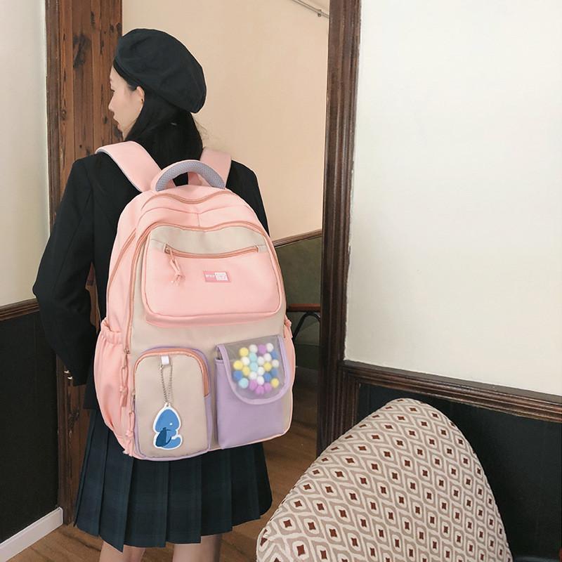 Trendy College Student Backpack Spacious Nylon Bag For High School And University Use
