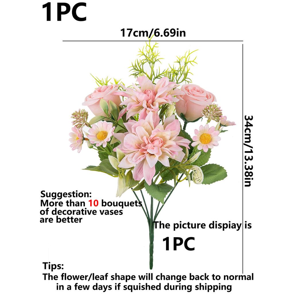Artificial Flowers High Quality Silk dahlia Rose Festival Wreath Home Room Floral Arrangement Decoration Wedding arch diy gift