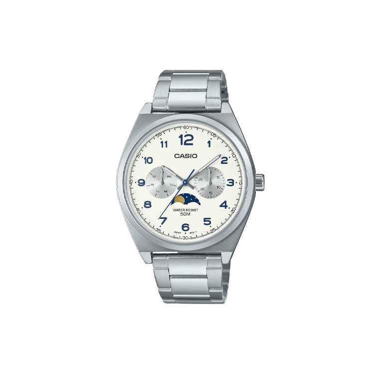 Casio Men's Silver Standard Series Waterproof Up To 50 M Quartz Movet Stainless Steel Strap Watch Watches Mtp-M300d-7Av