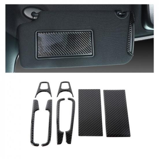 Soft Carbon Fiber Sun Visor Cover Trim protect Stickers For Dodge Charger 2015+