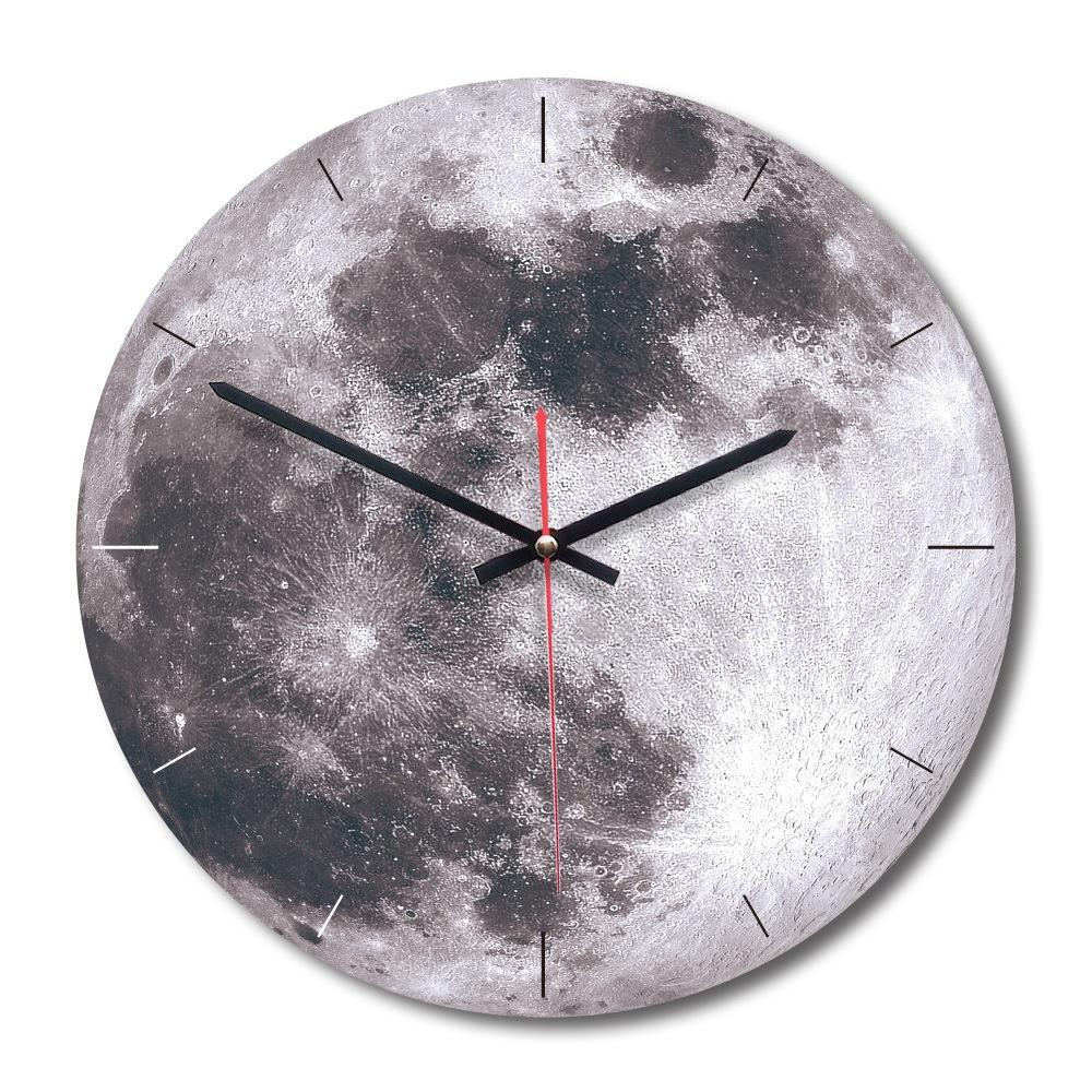 Creative Painting Wall Clock 11 Inch Moon Wall Clock Living Room Acrylic Wall Decoration Mute Clocks Unique Gift