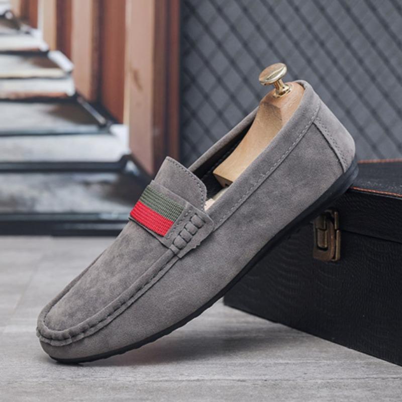 

Brand Loafers for Men Suede Casual Shoes Soft Driving Moccasins Shoes High Quality Flat Male Walking Shoes Light Driving Loafers 39 серый