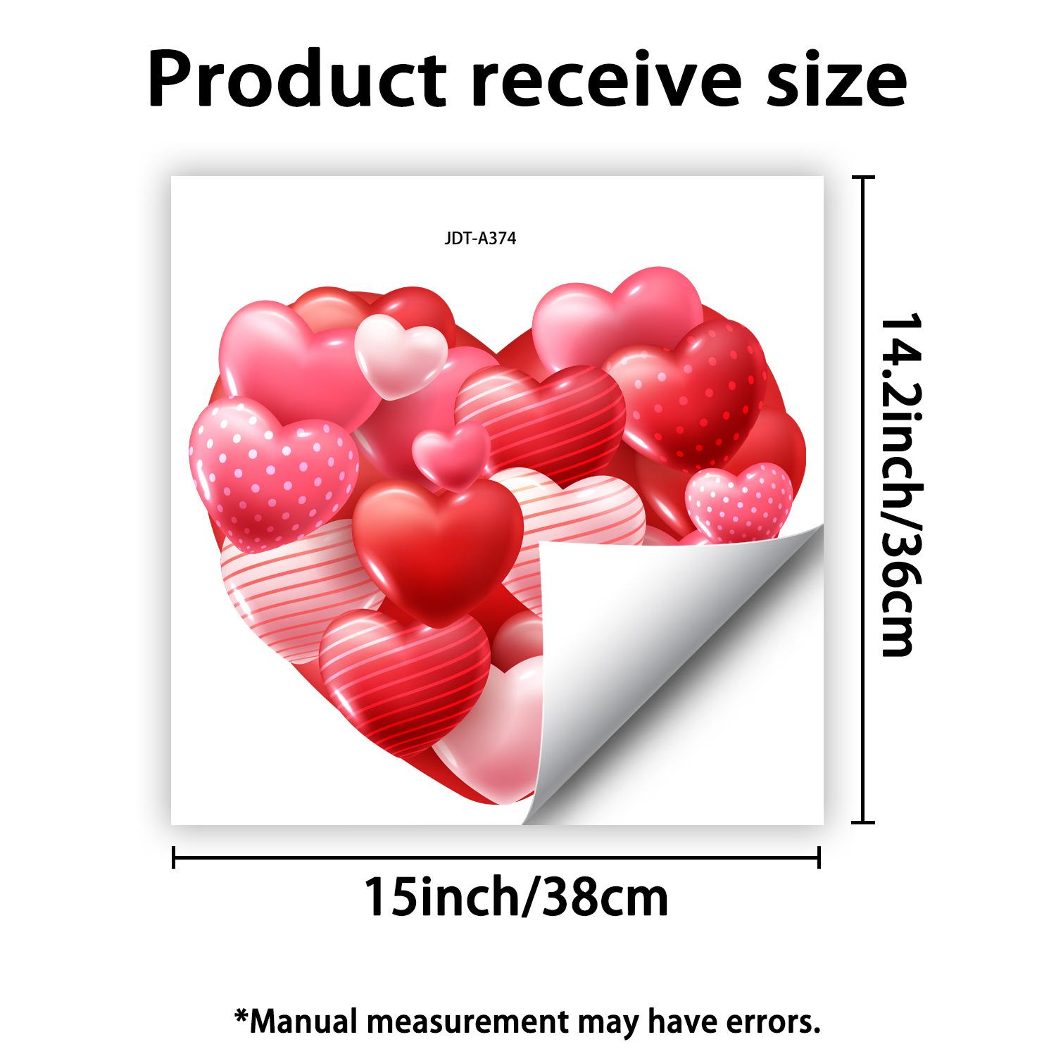 

Valentine s Day Heart-Shaped Balloon Holiday Shop Window Glass Decoration Stickers JDT-A374