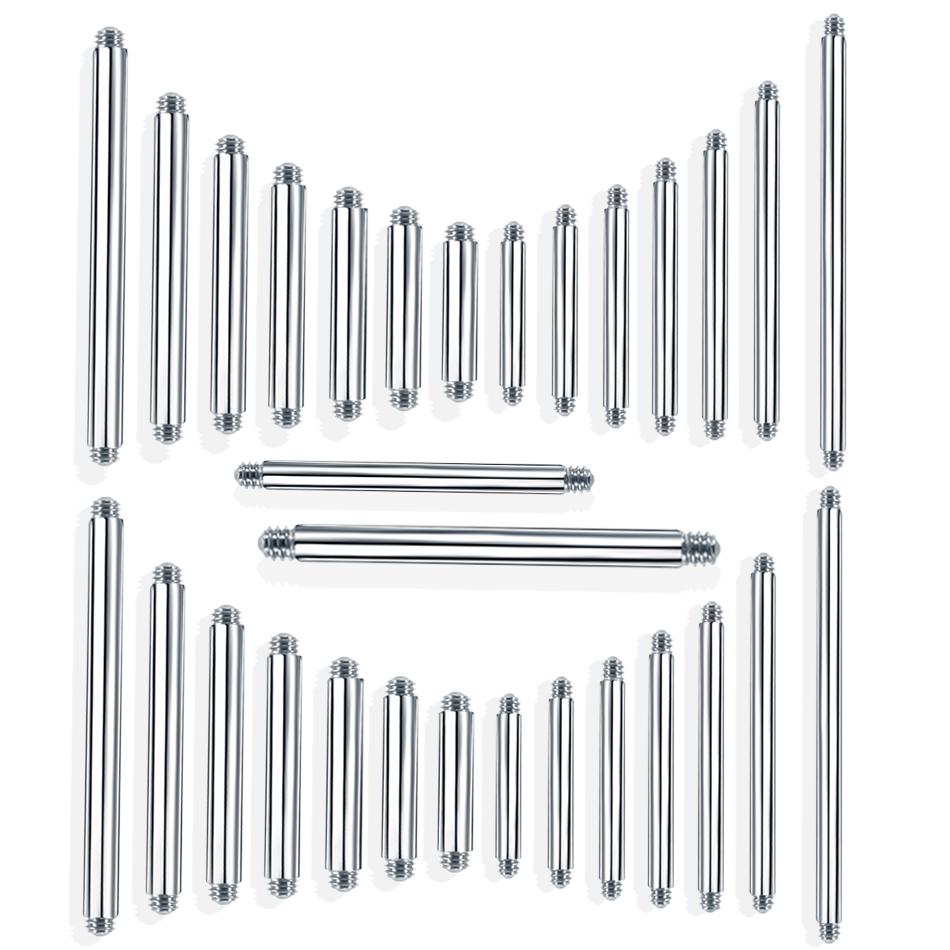 100pcs/lot Steel Earring Barbell Nipple Labret Piercings Nose Ring Eyebrow Piercings Screw Ball Replacement Accessories