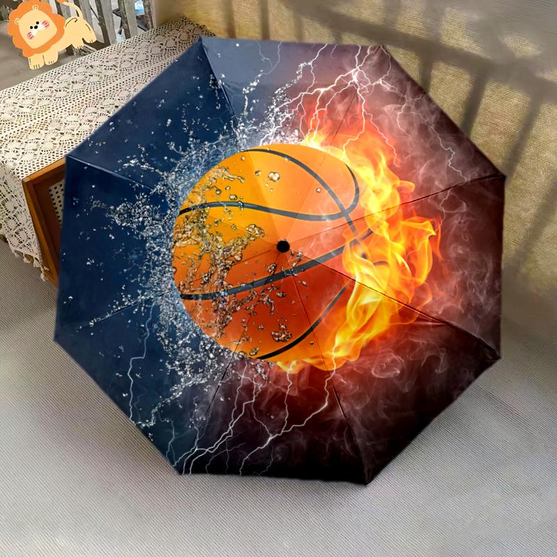 

1PC basketball and football Umbrella Portable Folding Umbrella Iron Frame Hole Bone Structure Outdoor Home Umbrella A5