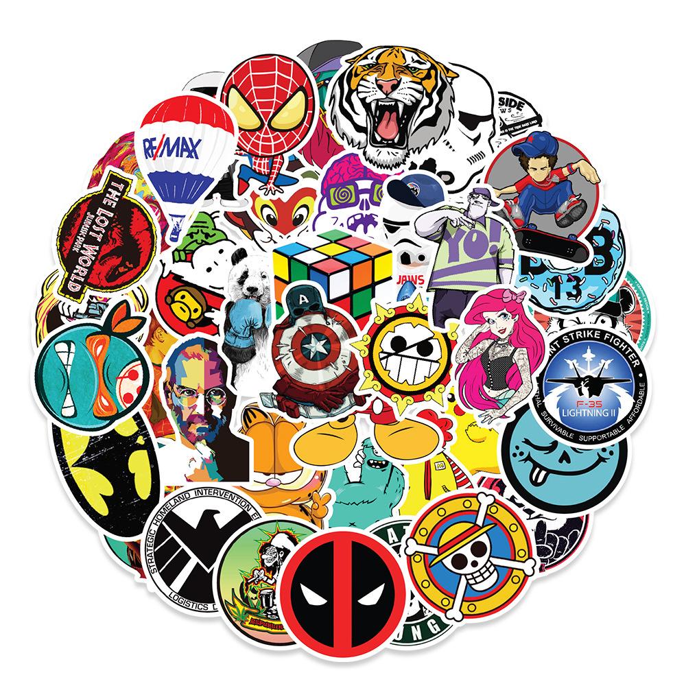 100 Pieces of Non-repeat Decorative Graffiti Stickers for Computer Car Motorcycle Skateboard Stickers