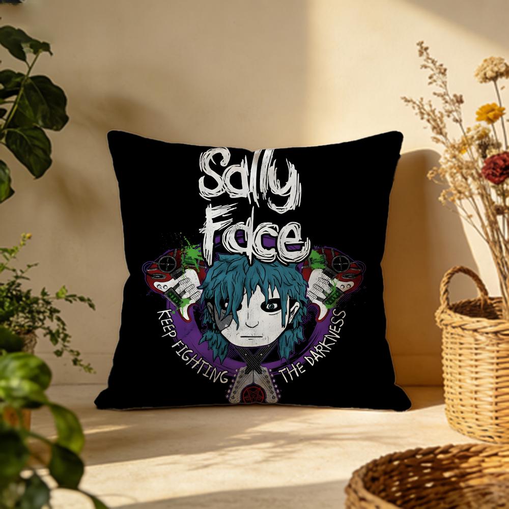 Stylish SSally Facees Cushion Cover Versatile DoubleSided Pillow Case Fit for Sofa Bed Car Daily Decor