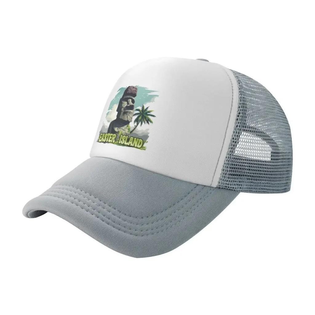 Easter Island Chile Camping Mesh Baseball Caps Women Camping Male Beach Coquette Hat Trucker Cap