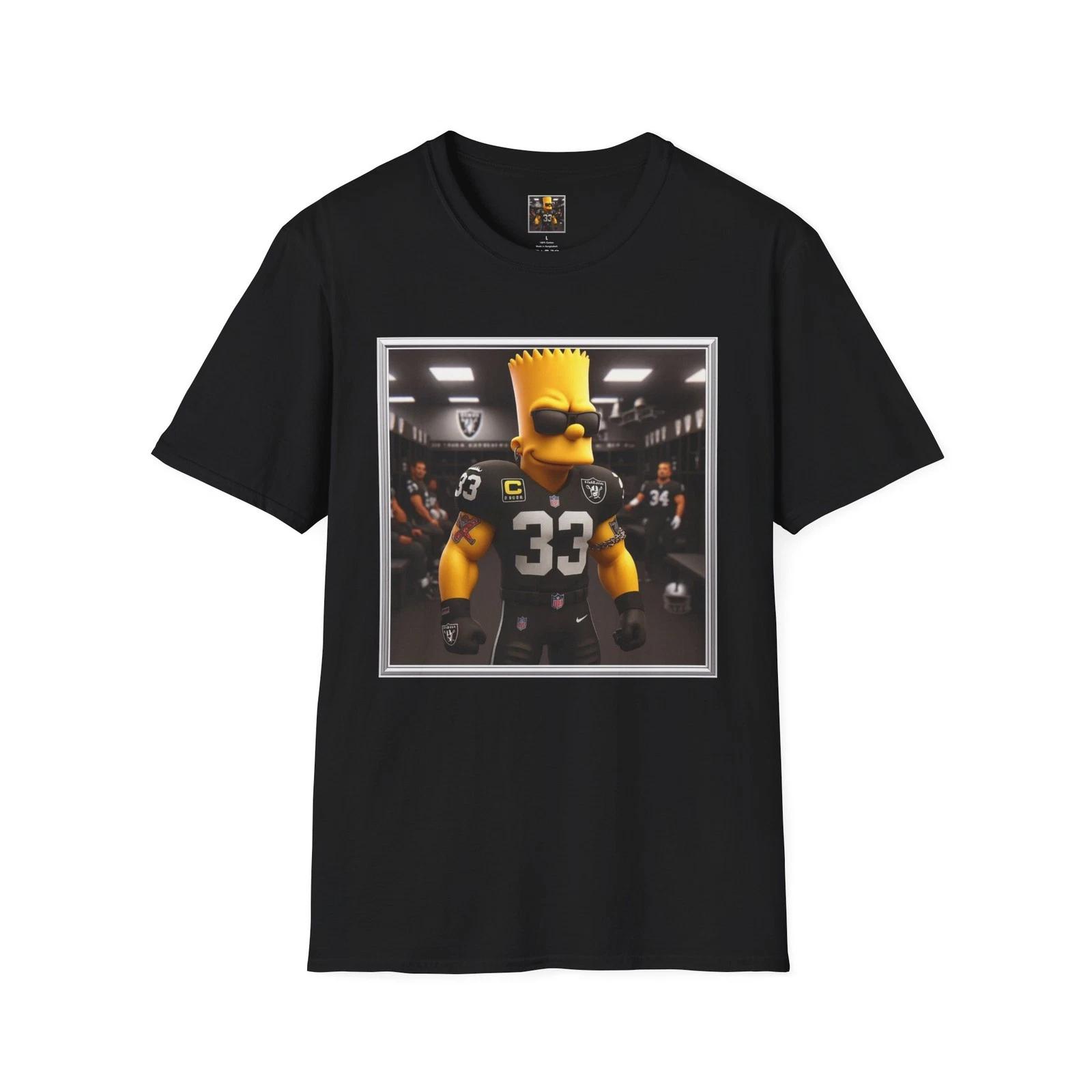 Raiders Football Tee, Bart Fan Shirt, Locker room Sports Apparel, Unisex M