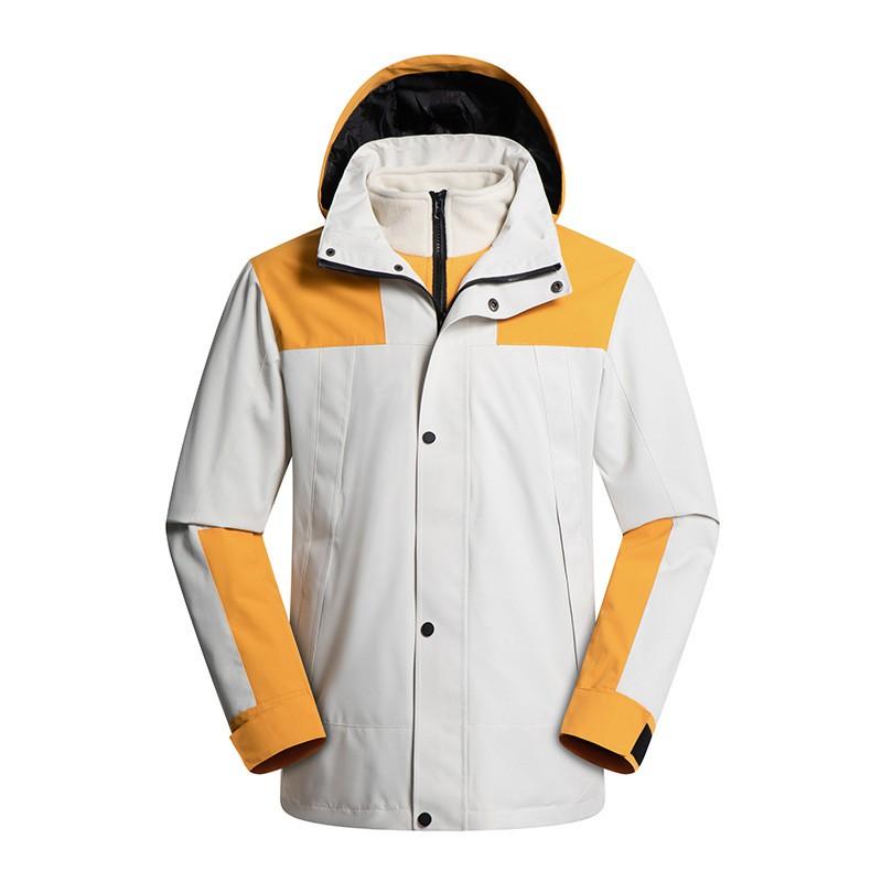 Men Women 3-in-1 Removable Fleece-Lined Waterproof Windproof Outdoor Jacket Winter Hiking Cycling