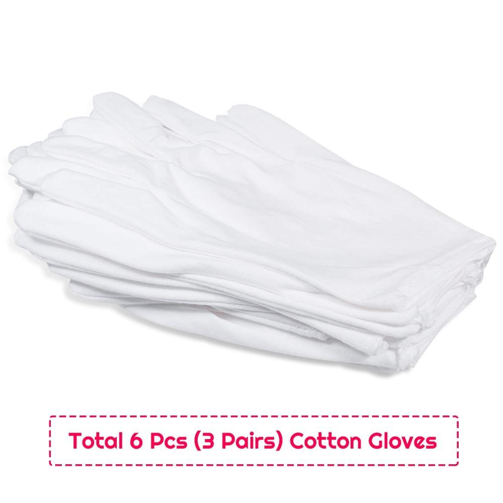 3 Pairs White Moisturizing Gloves Pure Cotton Costume Gloves Work Gloves  Cleanliness and Hygiene