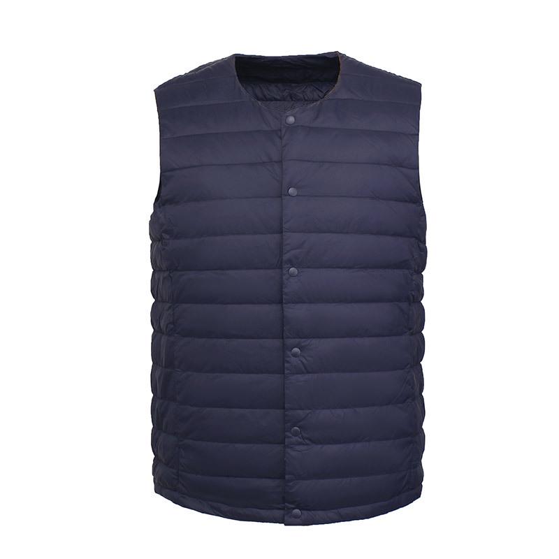 Men's Ultra-Light Down Vest, Large Size, Winter 2026, Short Style with Round Neck, Casual and Portable