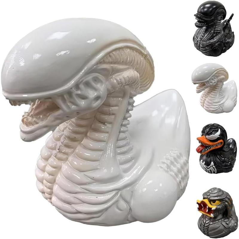 Sculptură unică de rață din rășină, rațe cu personaje din filme de groază, artă decorativă creativă și jucăușă, perfectă pentru casă, birou, obiecte de colecție și cadouri