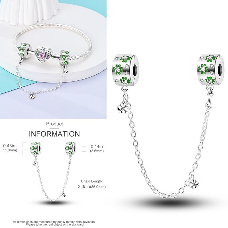 Neuer 925er Silber Kaktus Kleeblatt Anhänger Frühlingsgrüne Serie Perlenanhänger Für Original Perlenarmband DIY Schmuck