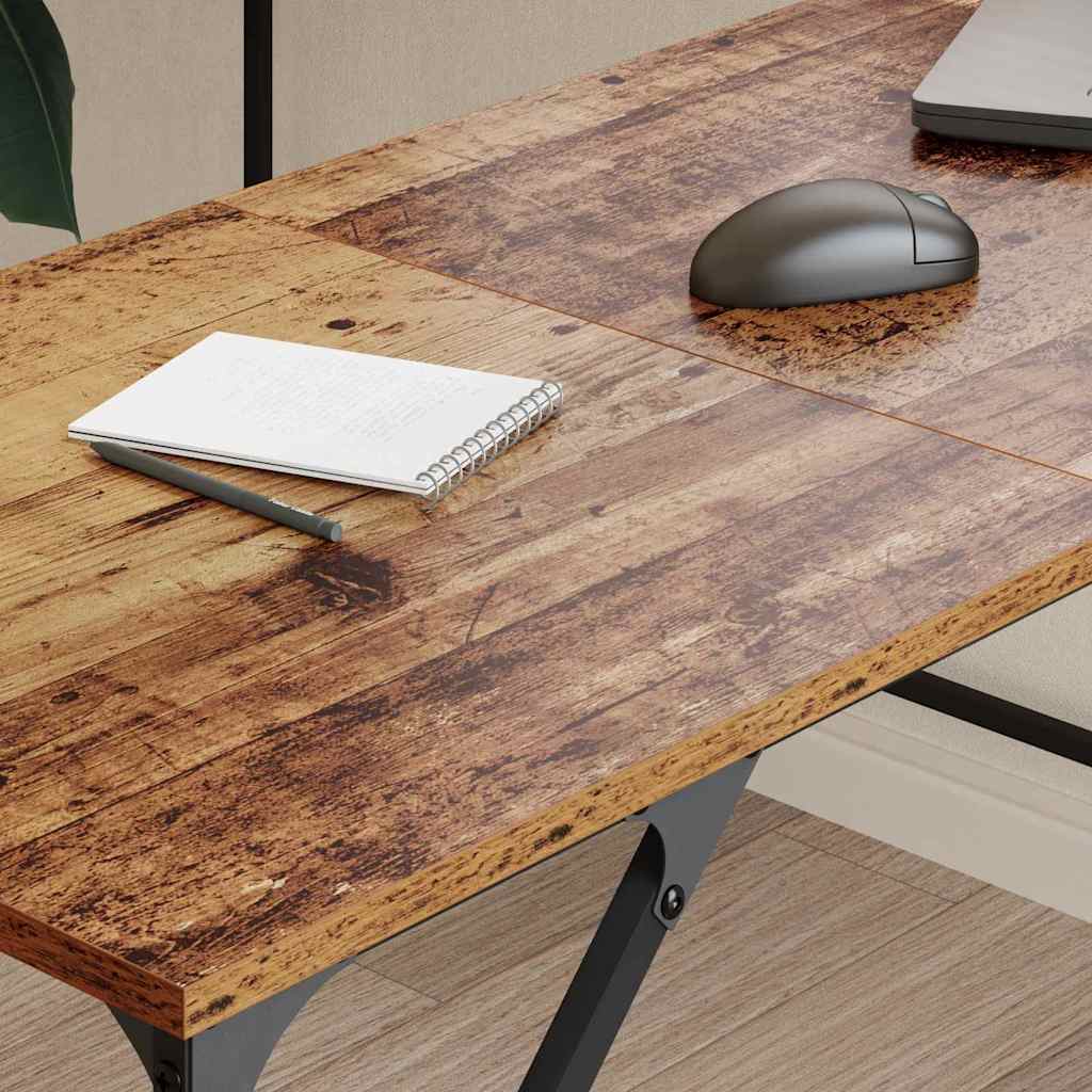 L Shaped Corner Desk Reclaimed Wood Look 149 x 149 x 75 cm Engineered Wood