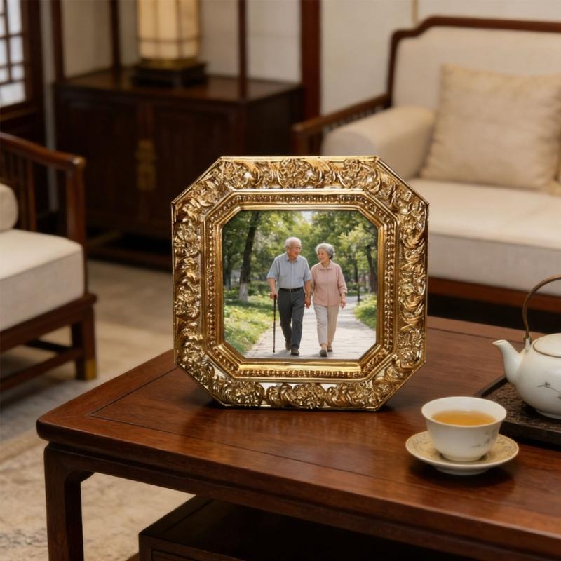 Small Antique Resin Picture Frame Victorian Rectangular Oval Jewelry Display Photo Frame for Weddings Party Decors