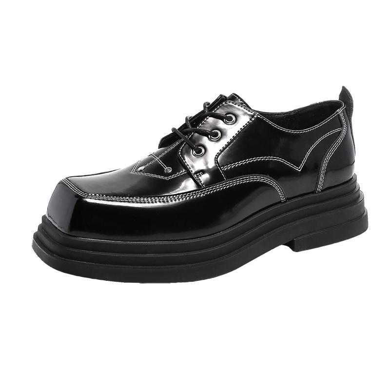 

Туфли из натуральной кожи на толстой подошве Модные качественные модные мужские стильные повседневные молодежные туфли на толстой подошве 44 чёрный