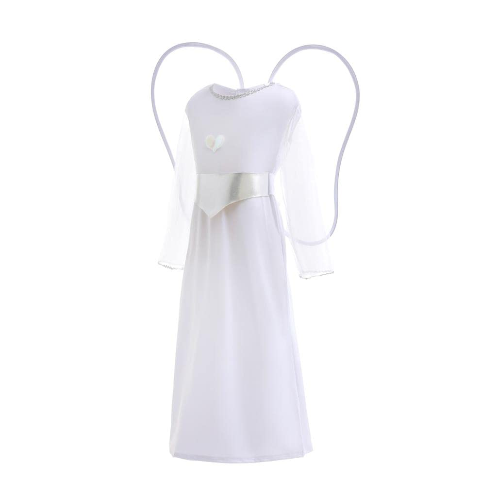 Dressy Daisy White Angel Halloween Costume with Wings and Halo for Toddler Girls, Size 4-5