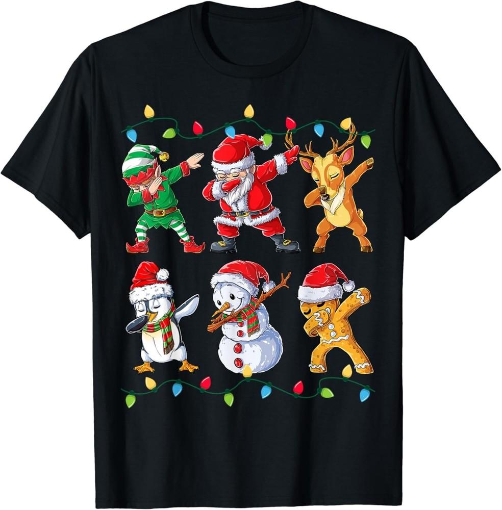 

Dabbing Santa Elf Friends Christmas Boys Girls Men Xmas Dab Gift Unisex T-Shirt M
