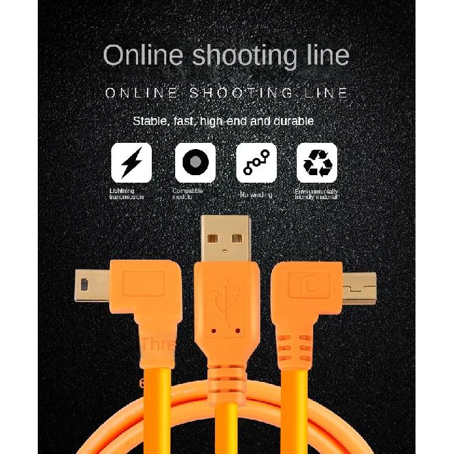 mini usb cable for Canon 5D3 5D2 6D2 80D 750D online shooting Nikon d90d3100 camera connection computer data transmission line