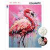 DIY Framed Pearl Painting Kit with Pink Flamingo Art 5D Sparkling Bead Canvas Ready To Display Home Decor Modern Abstract Wall Gift Idea