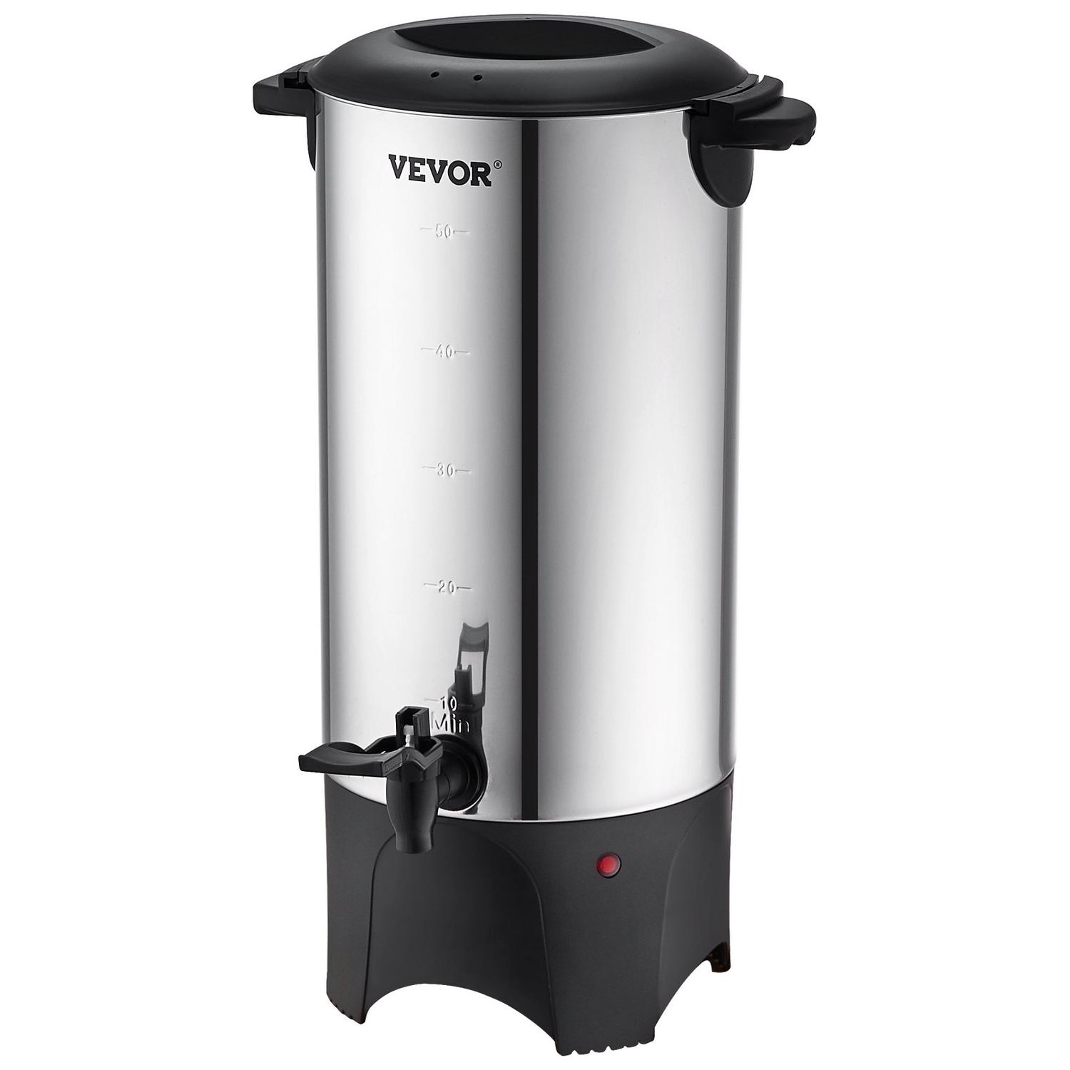Cafetière Thermique Professionnelle 50 Tasses Distributeur de Café en Acier Inoxydable Infusion Rapide