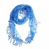 Sweet Pretty Elegant Hollow Tassel Lace Rose Floral Knit Triangle Mantilla Scarf Women Ladies Shawl Wrap Scarves