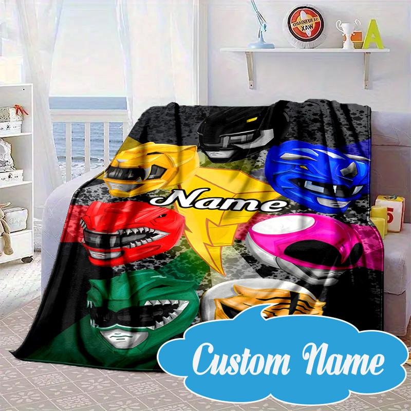 Custom Name Power-Rangers Heroes Blanket bed sofa Blanket Flannel Blanket for Camping, Hiking, Picnic Essentials,gift for Fan family