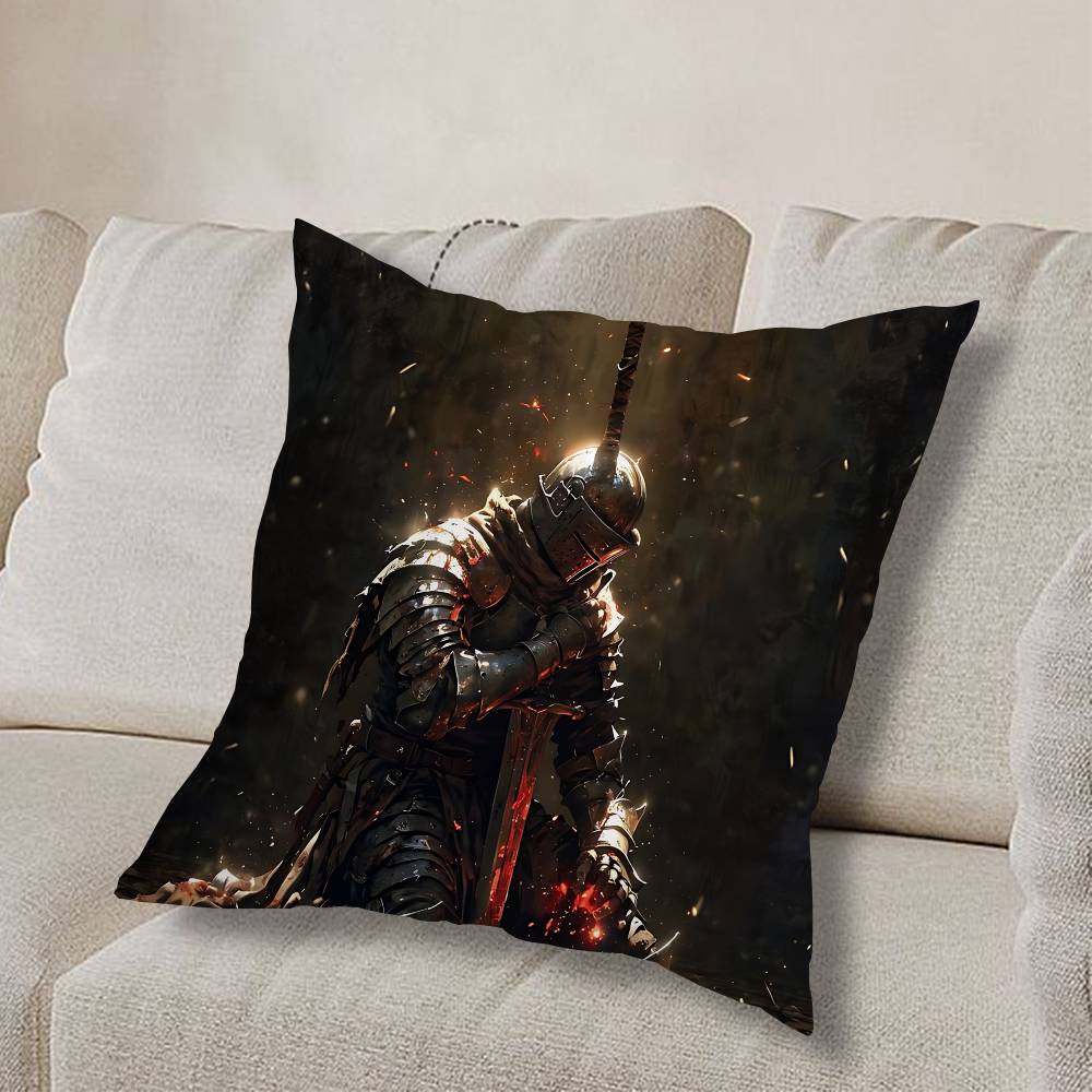 fully armed Medieval Knight Pillow Case Pillow Case Living Room Sofa Cushion Cover Suitable For Home Bedroom Room Decoration