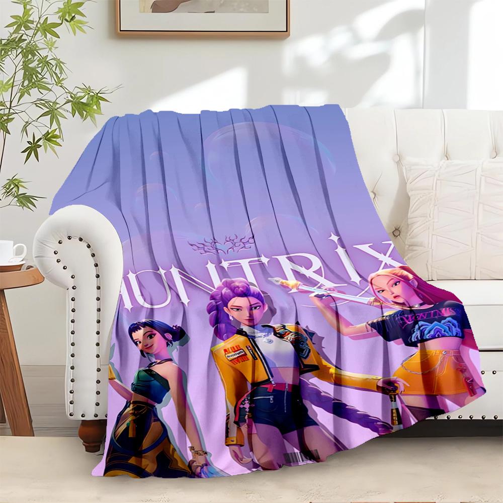 

K-POP Anime Girls Group Four Seasons Soft Warm Blanket All-Season Thick Knit Polyester Bedspread for Bed, Camping, Travel Perfect Gift 80x120cm