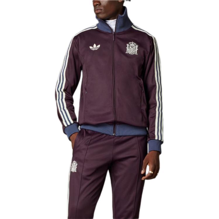 adidas Πρωτότυπο Μπουφάν Φόρμας Beckenbauer Ισπανία Ποδόσφαιρο Casual Culture Μπουφάν Ανδρικά Μπλούζες Μπορντό IU2136