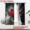 2D flat printing 2pcs Curtain Window Curtains Mystical Red Rose Art Digital Printed Polyester Drapes Holiday Decorations Perfect