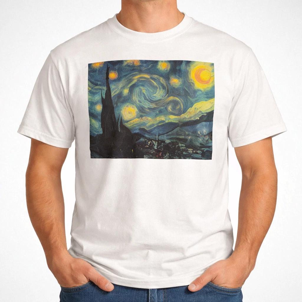 Vintage 80s Abstract Art Graphic Tee White Retro Painting Style USA S-3XL XXXXL